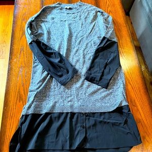 Gray and black mixed media sweater dress maternity